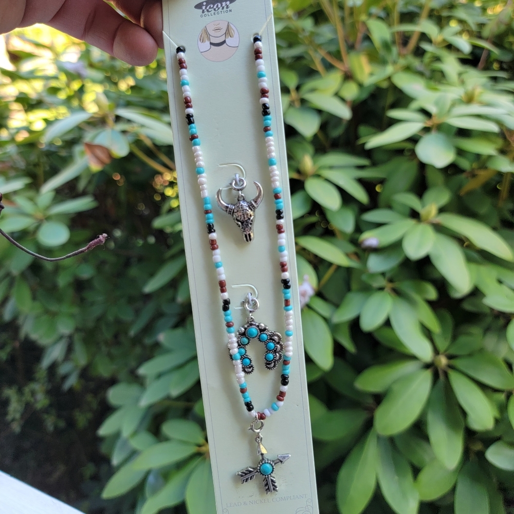 South western charm seed bead necklace free spirit boho hippie people